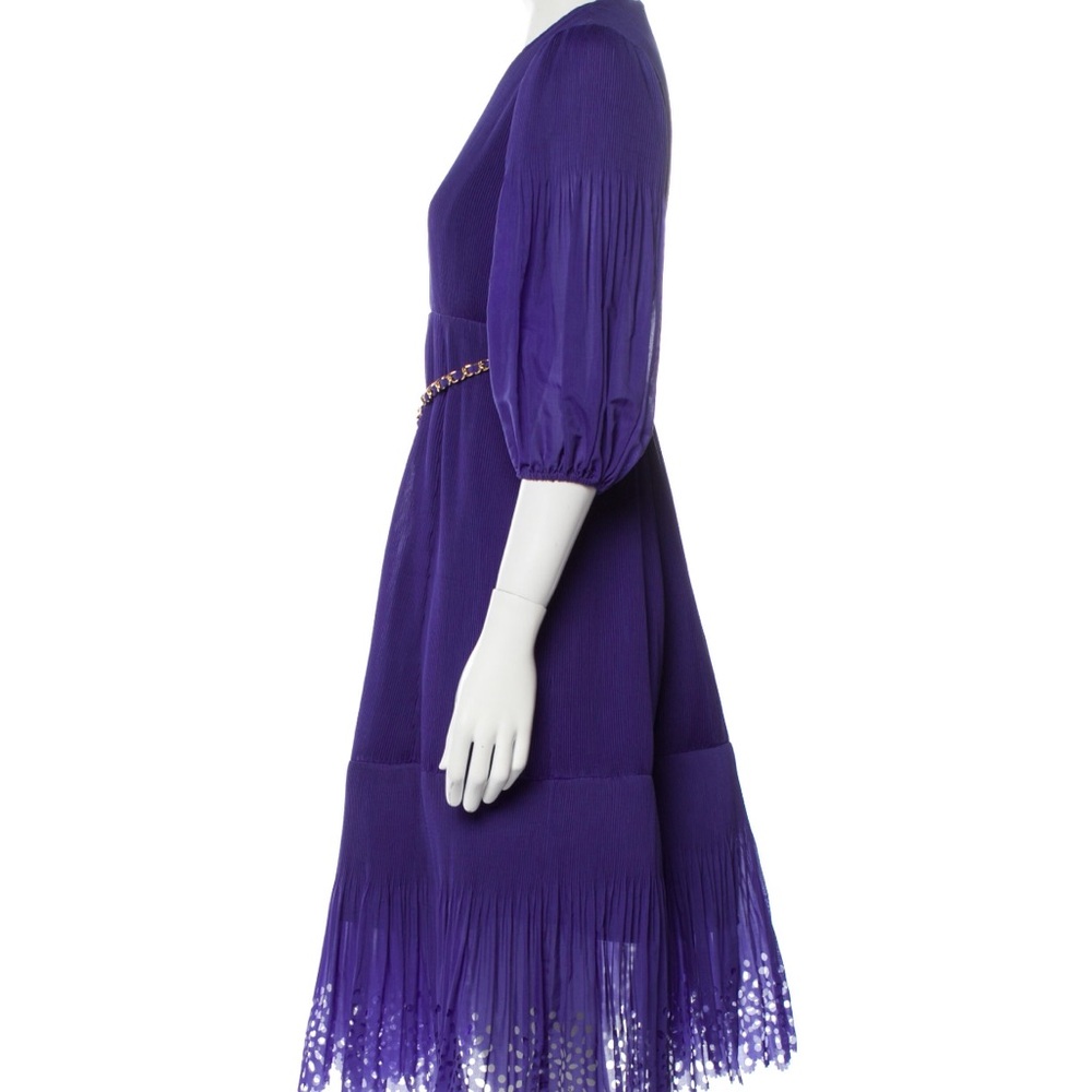 Zimmermann Purple Midi Dress with V-Neck and Bishop Sleeves - Picture 4 of 5
